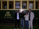 Standing outside some old tram with the cousins